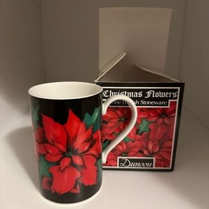Dunoon Christmas flowers mug.  Nib